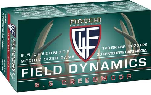 Fiocchi 6.5mm Creedmoor Field Dynamics 129gr PSP Ammo 2820 FPS