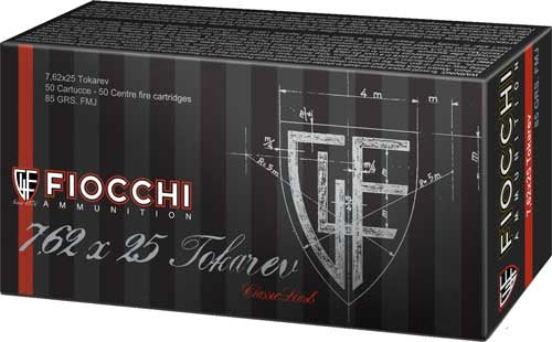 Fiocchi 7.62x25mm Tokarev Heritage 88gr FMJ Ammo 1525 FPS