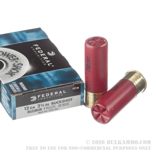 250 Rounds of 12ga Ammo by Federal -00 Buck