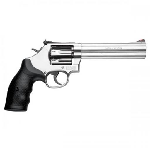 Smith & Wesson Model 686 Plus 357Stainless Black Rubber Grip 6" Barrel 7 Shot- 164198