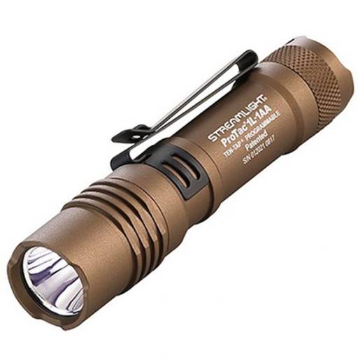 Streamlight ProTac 1L 350 Lumen Hand Held Dual Fuel Coyote Tan Push Button- 88073