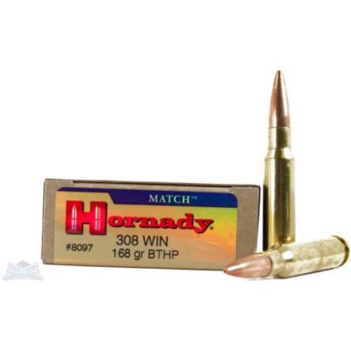 Hornady Match 308 168 Grain BTHP 20 Round Box- 8097