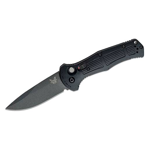 Benchmade Claymore Side Open Switchblade Black GripBlack Drop Point Blade- 9070BK
