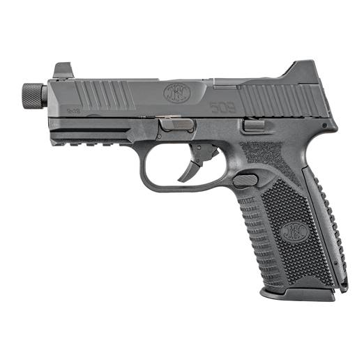 FN 509 Tactical Black Optic Ready Pistol Threaded Barrel 9mm 4.5" Barrel 17 and 24 Rounds- 66-101649