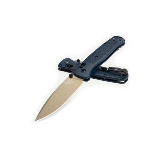 Benchmade Bugout Crater Blue Grip Drop Point Dark Earth Blade- 535FE-05
