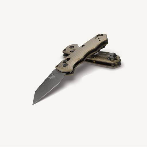 Benchmade Partial Auto Immunity Flat Dark Earth Grip Wharncliffe Gray Blade- 2950BK-1