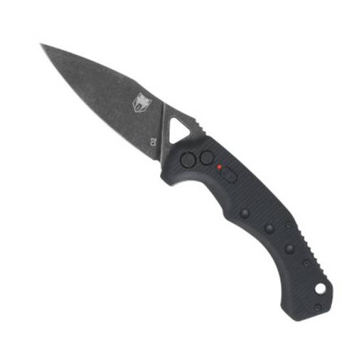 Cobra Tec Knives Ryker Push Button Switchblade Black Grip Black Stonewash Drop Point Blade- BAFRYK