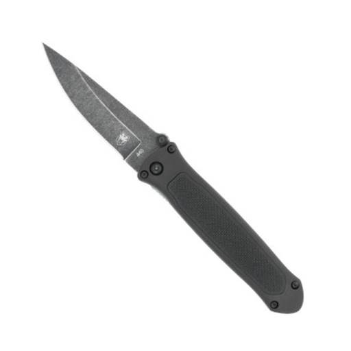 Cobra Tec Knives Quick Strike Hidden Release FlipperBlack Grip Black Stonewash Blade- BLKHRQS