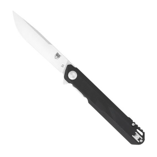 Cobra Tec Knives Monarch Folder Black Grip Satin Drop Point Blade- CTMONBLK