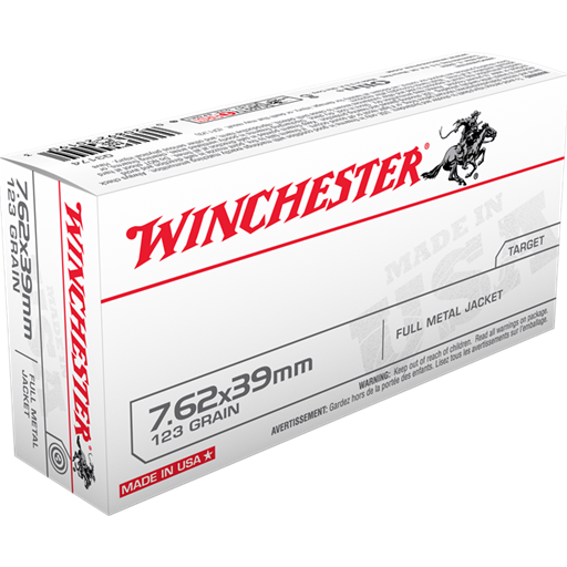 Winchester White Box 7.62x39 123 Grain Full Metal Jacket 20 Round Box- Q3174
