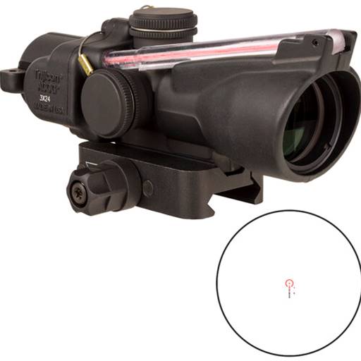 Trijicon Compact ACOG 3x24 Red Horseshoe with Dot Illuminated 223 556 BDC Low Height Q-LOC Mount- TA50-C-400354