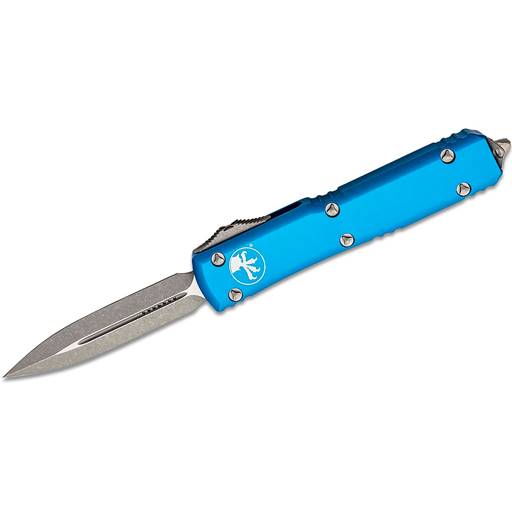 Microtech Ultratech Double Edged Blue Scale Apocalyptic Blade Out the Front Auto- 122-10APBL