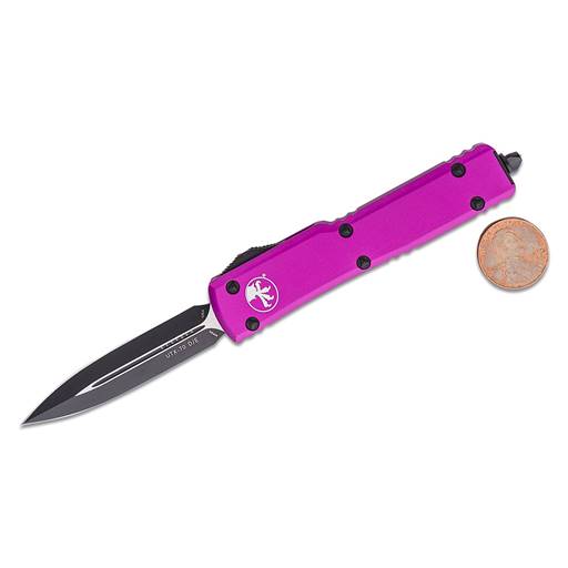 Microtech UTX-70 Double Edged Violet Scale Black Blade Out the Front Auto- 147-1VI
