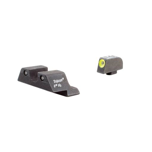 Trijicon HD Night Sight Black Rear Yellow Front Green Tritium Fits Glock Full Size NOT MOS- GL101Y