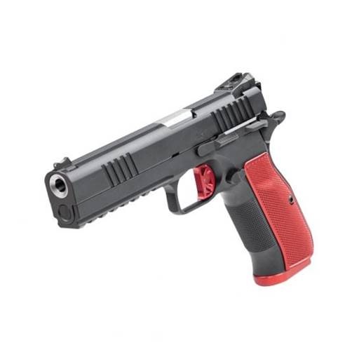 Dan Wesson Firearms DWX 9mm Black 5" Barrel 19 Rounds Red Aluminum Grips- 92001