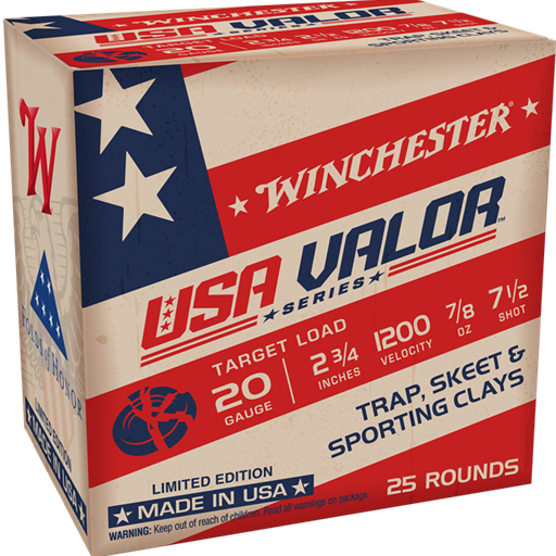 Winchester USA Valor 20ga 2 3/4" #7.5 Shot 7/8oz 25 Round Box- USAV207