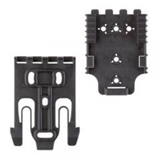 Safariland The QUICK-KIT includes the QLS 19 Locking Fork and QLS 22 or QLS 22L (Extra Locking Feature) Receiver Plate components. Constructed of injection molded nylonQLS (Quick Locking System) allows for quick transfer of gear between attachment points s