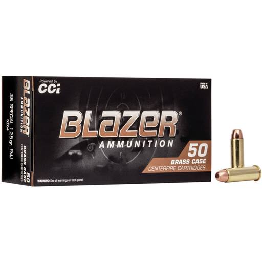 Federal Blazer Brass 38 Special 125 Grain Full Metal Jacket 50 Round Box- 5204
