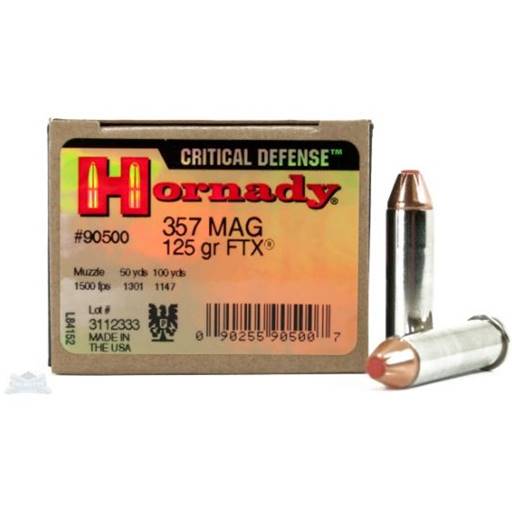 Hornady Critical Defense 357 Magnum 125 Grain FTX 25 Round Box- 90500