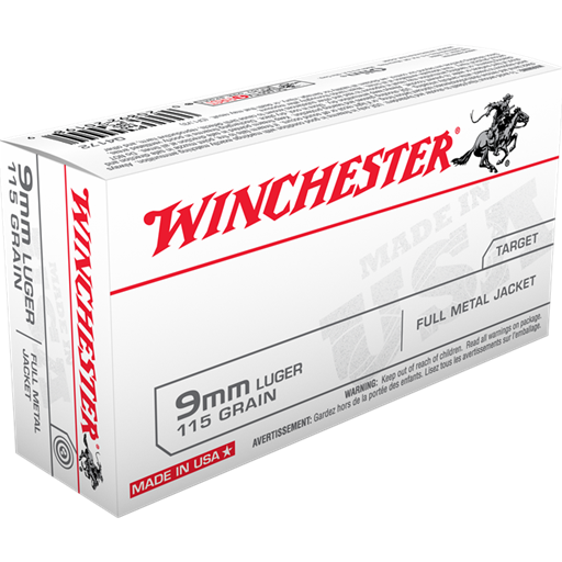 Winchester White Box 9mm ACP 115 Grain Full Metal Jacket 50 Round Box- Q4172