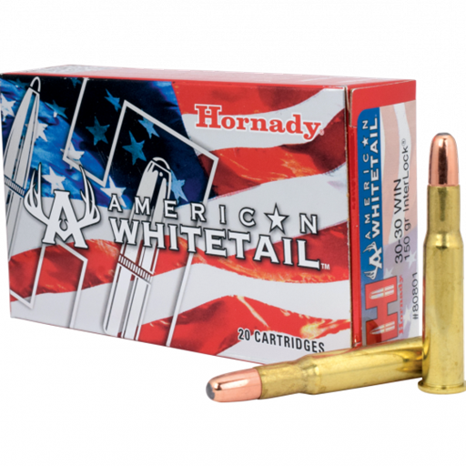 Hornady American Whitetail30-30 165 Grain InterLock Round Nose 20 Round Box- 80801