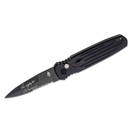 Gerber Covert Push Button Auto Black Handle Black Spearpoint Blade- 30-000137