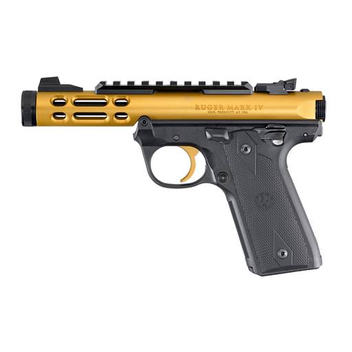 Ruger Mark IV 22/45 Lite 22LR Gold 4.4" Threaded Barrel 10 Rounds- 43926