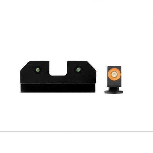 XS Sight Sytems R3D Night Sights Fits Glock 17 Frame Size Orange Front Green Tritium Rear Sights- GL-R012P-6N