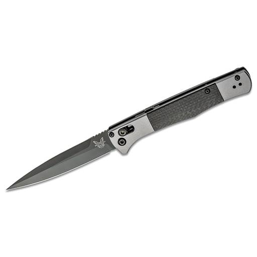 Benchmade Auto Fact Side Open Switchblade Carbon Fiber/Aluminum Grip Black Single Edge Spear Point- 4170BK