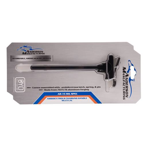 Anderson MFG Ambidextrous AR-15 Charging Handle Black 6061 Aluminum Retail Package- B2-K027-C000-0P