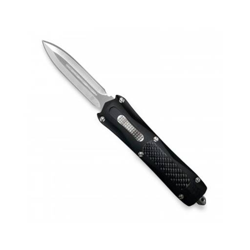 Cobra Tec Knives King Cobra Push Button Auto Black Handle Satin Dagger Blade- BLKKCDAGNS
