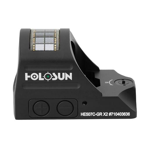 Holosun Technologies 507C X2 Pistol Green Dot 2 MOA Dot 32 MOA Circle Multi Reticle Solar Shake Awake Night Vision Compatible- HE507C-GR X2