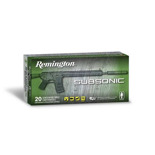 Federal Remington Subsonic 300 Blackout 220 Grain Open Tip Flat Base 20 Round Box- 28430