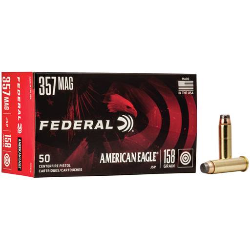 Federal American Eagle 357 Mag 158 Grain Jacketed Soft Point 50 Round Box- AE357A