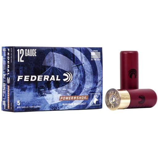 Federal Power-Shok 12 Gauge 2 3/4 in 00 Buckshot 5 Round Box- F127 00
