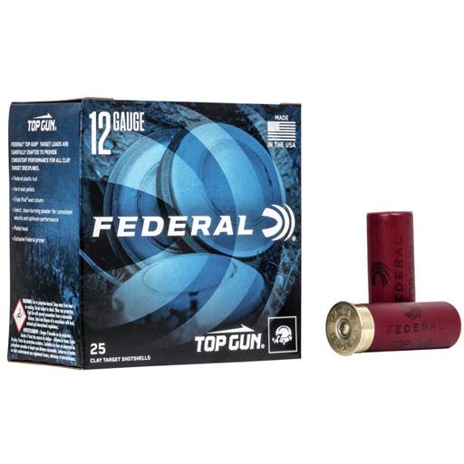 Federal Top Gun Target Load 12 Gauge 7.5 Shot 2 3/4 25 Round Box- TG12 7.5