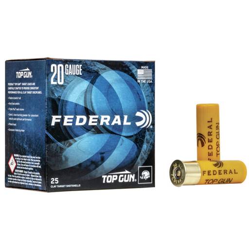 Federal Top Gun Target Load 20 Gauge 7.5 Shot 2 3/4 25 Round Box- TG20 7.5
