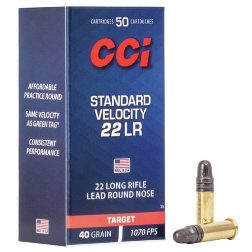 Federal CCI Standard Velocity 22 LR 40 Grain Lead Round Nose 50 Round Box- 35