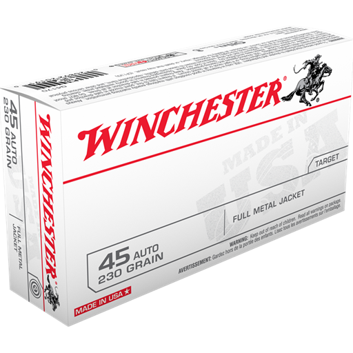Winchester USA White Box 45 ACP 230 Grain Full Metal Jacket 50 Round Box- Q4170