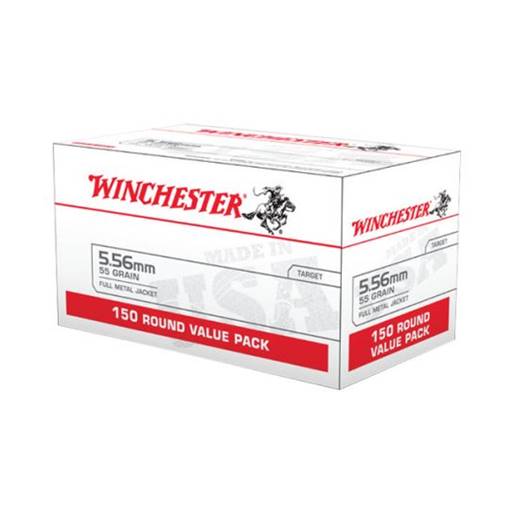 Winchester USA White Box 556 55 Grain Full Metal Jacket 150 Round Box- WM193150