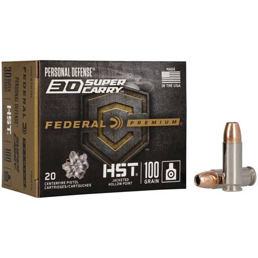 Federal HST 30 Super Carry 100 grain jacketed hollow point 20 round box- P30HST1S