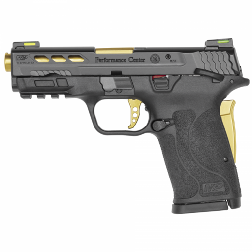 Smith & WessonM&P Shield EZ 9MM Performance Center Window Cut Slide 3.75" Gold Barrel Thumb Safety 8 round - 13227
