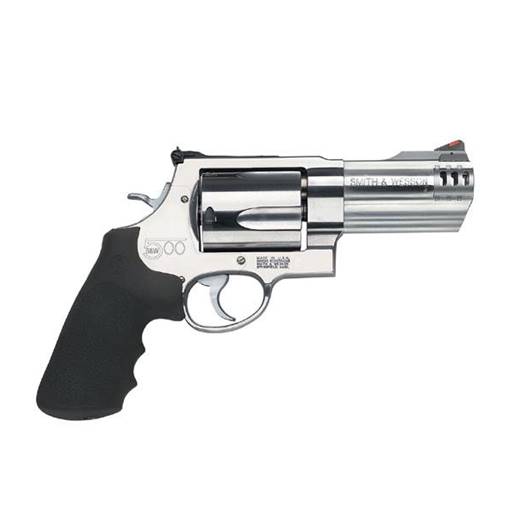 Smith & Wesson Model 500 S&W Magnum Stainless Steel Black Rubber Grip 4" Ported Barrel 5 Shot- 163504