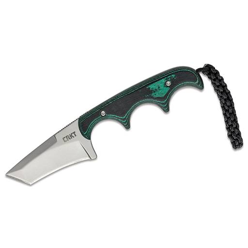 CRKT Minimalist Green Grip Bead Blast Tanto Neck Knife- 2386