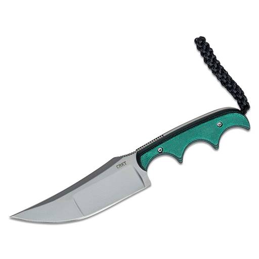 CRKT Minimalist Green Grip Bead Blast Katana Neck Knife- 2394