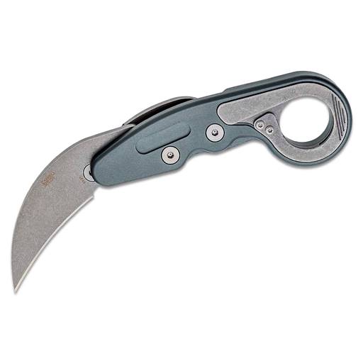CRKT Provoke Compact Gray Grip Stonewash Karambit Assisted Opening- 4045