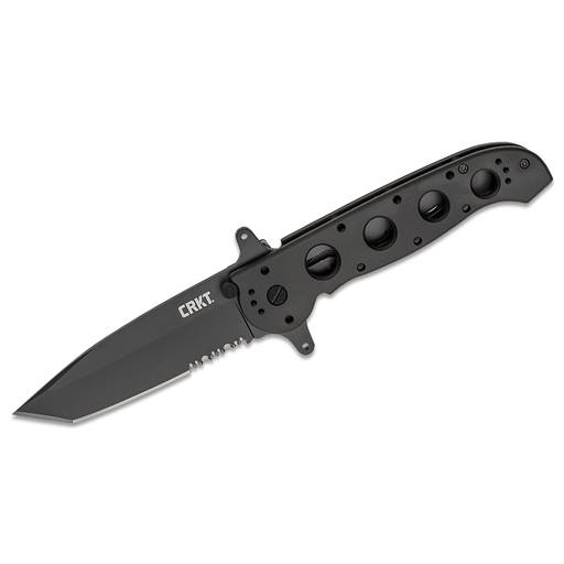 CRKT M16 Black Grip Titanium Nitride Tanto Partial Serration Assisted Opening- M16-14SF