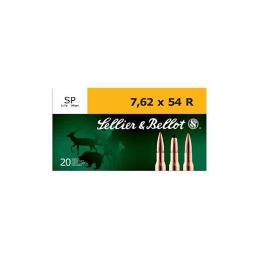 Sellier & Bellot 7.62x54R 180 Grain Soft Point 20 Round Box- SB76254RB