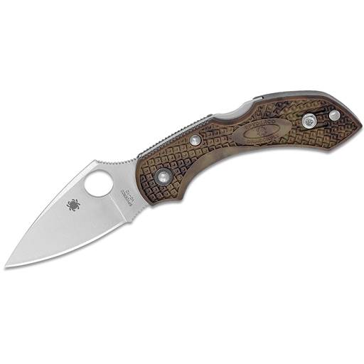 Spyderco Dragonfly 2 Folder Zome Green Handle Satin Plain Drop Point Blade- C28ZFPGR2