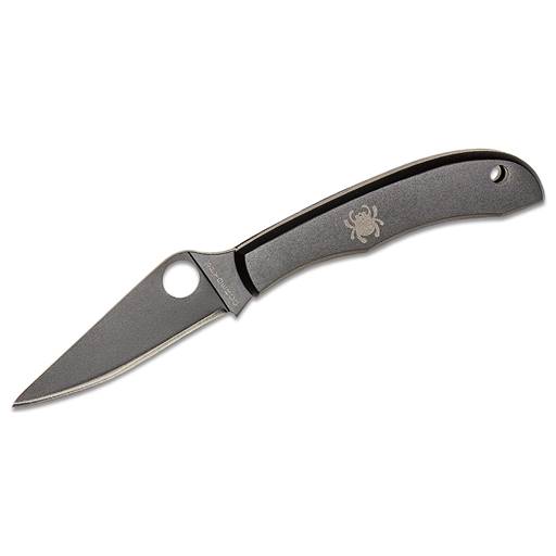 Spyderco Honeybee Slip Joint Stainless Steel Handle Black Plain Drop Point Blade- C137BKP